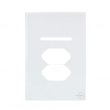 Placa p/ 1 Interruptor + Tomada Dupla 4x2 - Novara Glass Branco